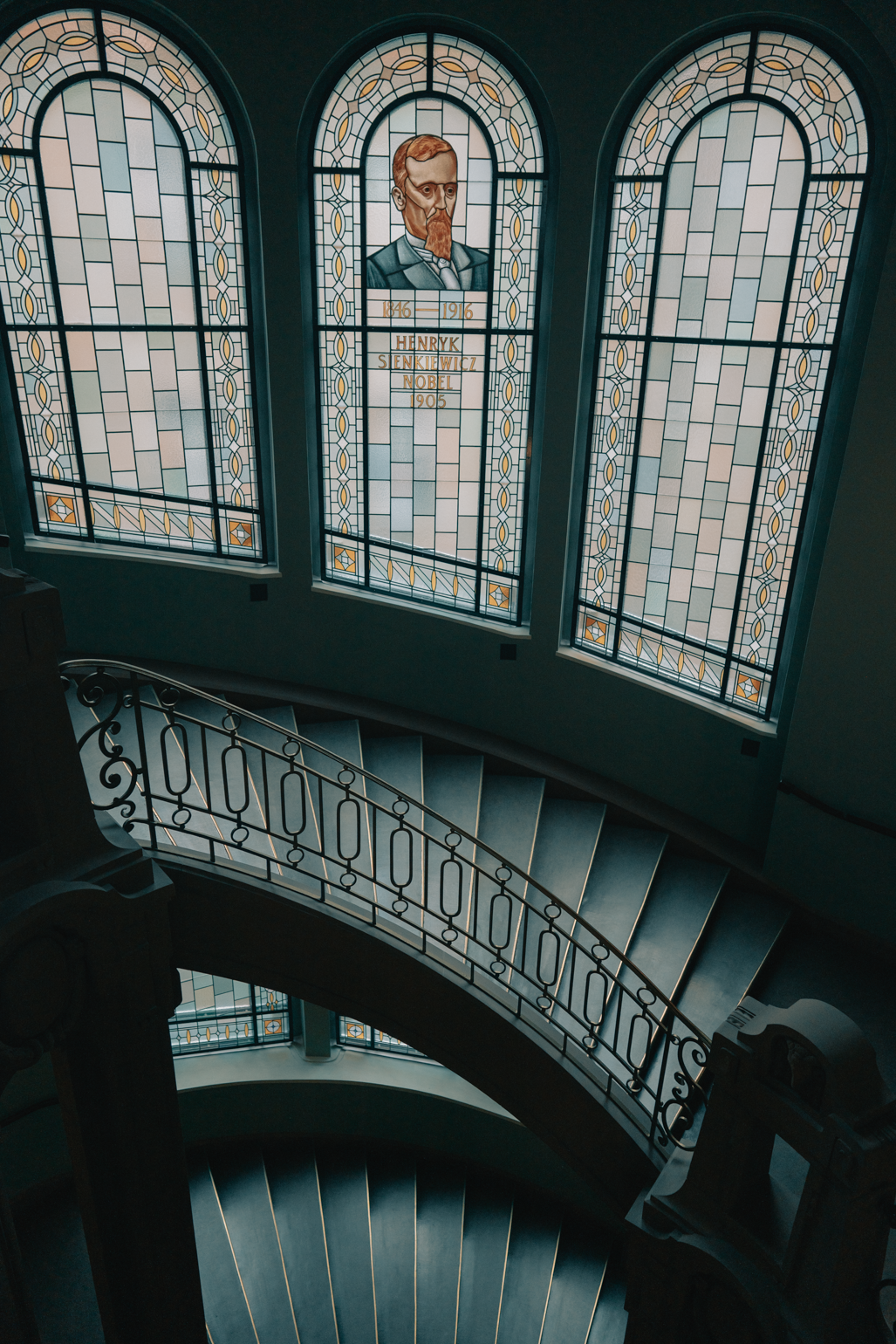 A photo of a stained glass window from the conference venue